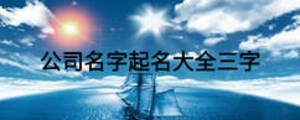 公司名字起名大全三字