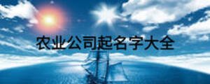 農業公司起名字大全