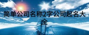 簡單公司名稱2字公司起名大全