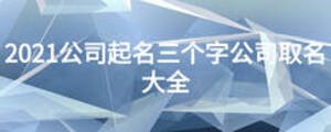 2021公司起名三個字公司取名大全