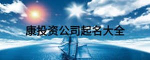 康投資公司起名大全