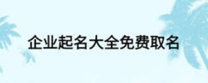 企業(yè)起名大全免費取名
