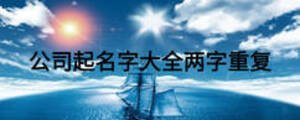 公司起名字大全兩字重復