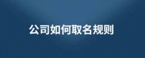 公司如何取名規則