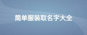 簡(jiǎn)單服裝取名字大全