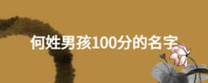 何姓男孩100分的名字