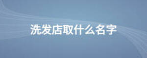 洗發(fā)店取什么名字