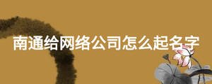 南通給網(wǎng)絡(luò)公司怎么起名字