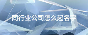 同行業(yè)公司怎么起名字