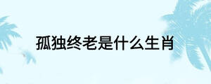 孤獨終老是什么生肖