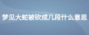 夢(mèng)見大蛇被砍成幾段什么意思