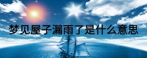 夢(mèng)見屋子漏雨了是什么意思