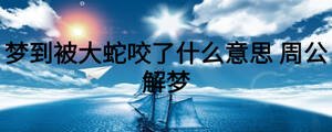 夢到被大蛇咬了什么意思 周公解夢