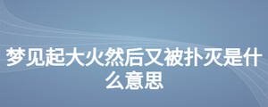 夢見起大火然后又被撲滅是什么意思