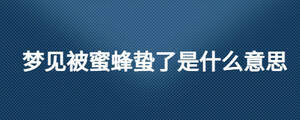 夢見被蜜蜂蟄了是什么意思