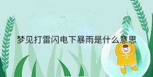 夢(mèng)見(jiàn)打雷閃電下暴雨是什么意思