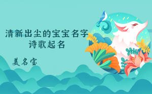 清新出塵的寶寶名字，詩歌起名怎么起